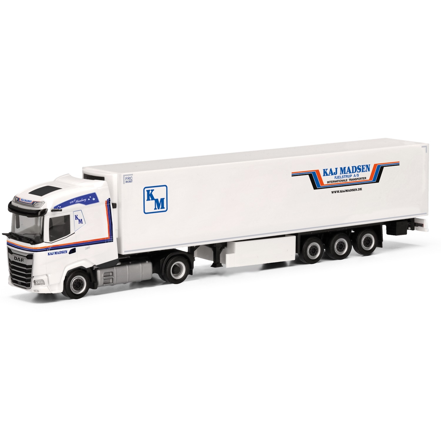 318037 - Herpa - DAF XG with reefer box semitrailer "Kaj Madsen" DK