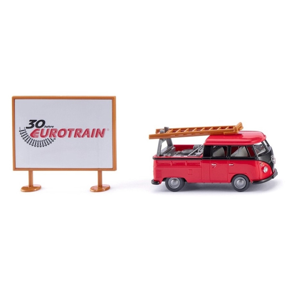 078958 - Wiking - Volkswagen VW T1 double cab with billboard "30 Jahre Eurotrain"