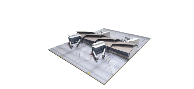 533881 - Herpa Wings - Midsection Los Angeles Tom Bradley Terminal - cardboard construction set