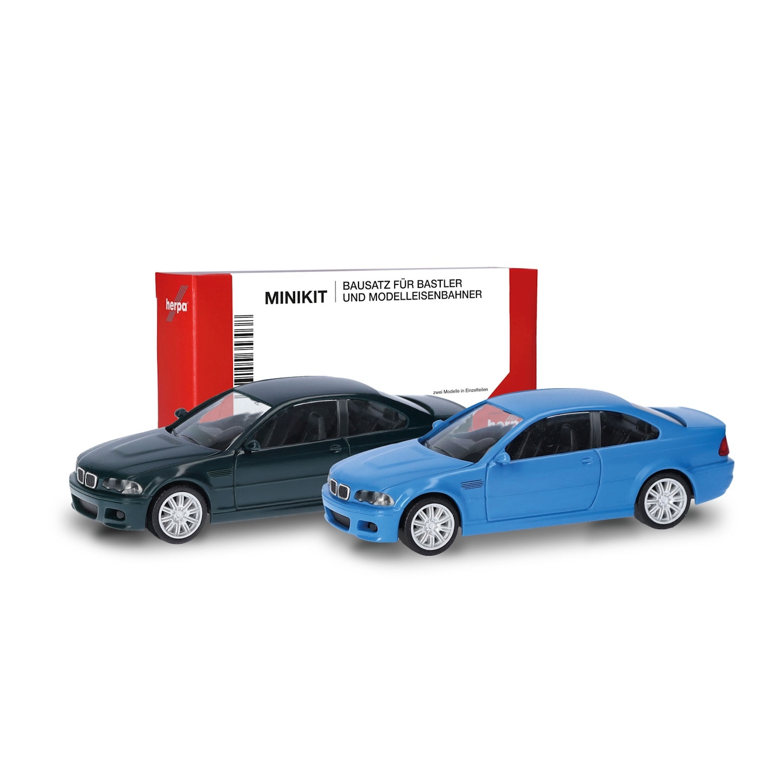 014007 - Herpa MiniKit - 2x BMW M3 Coupe E46 (dunkelgrün + bayrischblau)