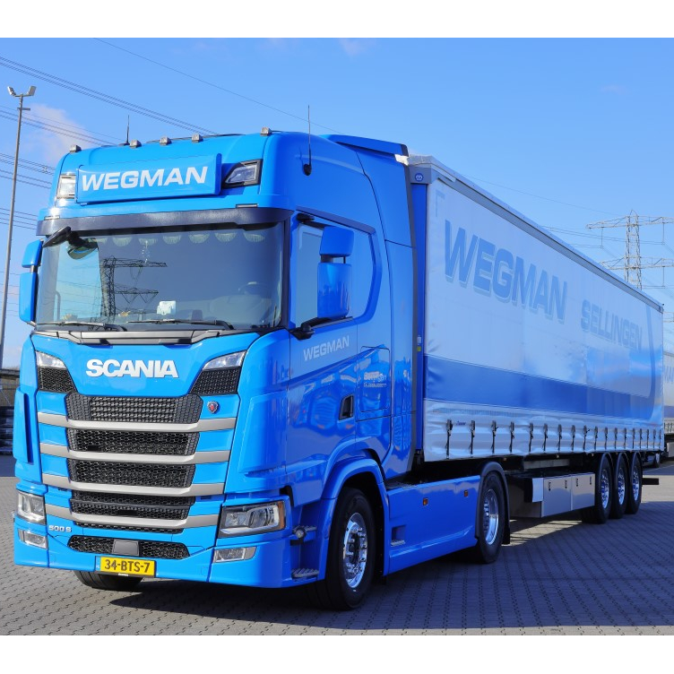 85515 - Tekno - Scania 500S Highline with 3axle curtain side trailer - Wegman - NL