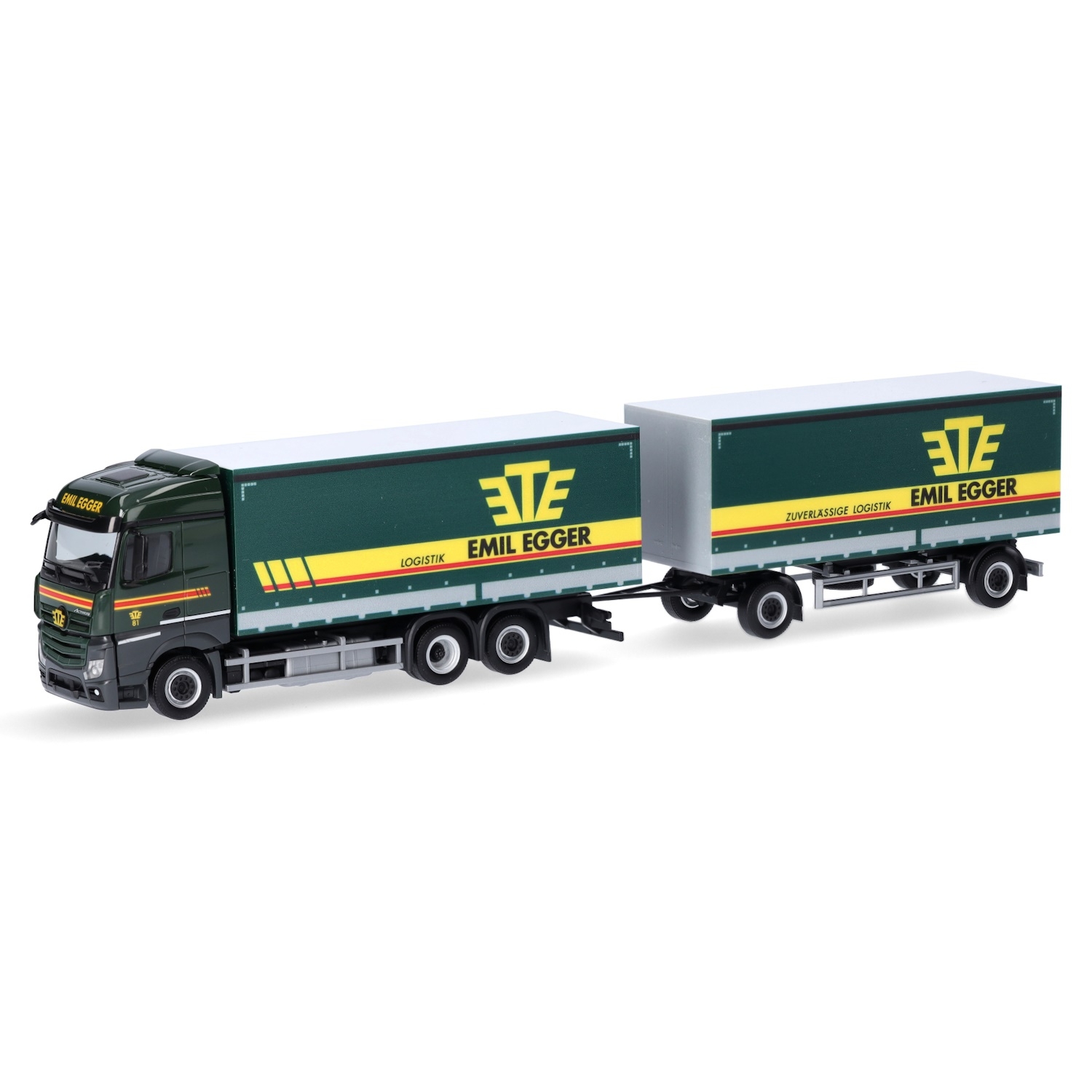 316835 - Herpa - Mercedes-Benz Actros StreamSpace 2,5 Planen-Hängerzug "Emil Egger" CH