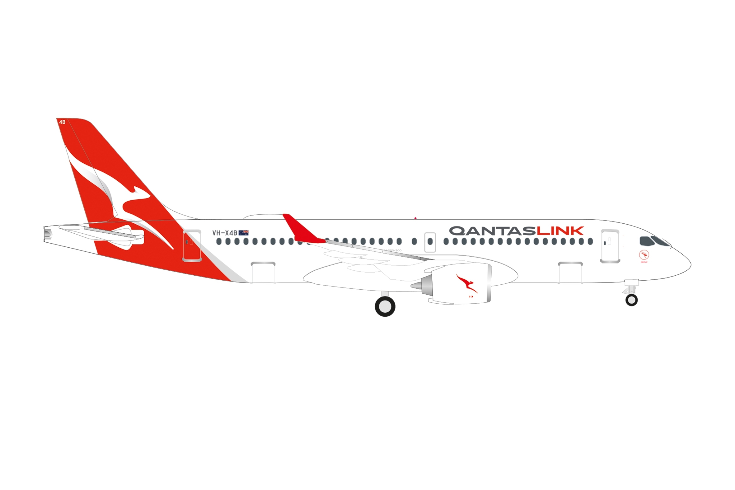 537810 - Herpa Wings - Qantas Link Airbus A220-300 - VH-X4B -