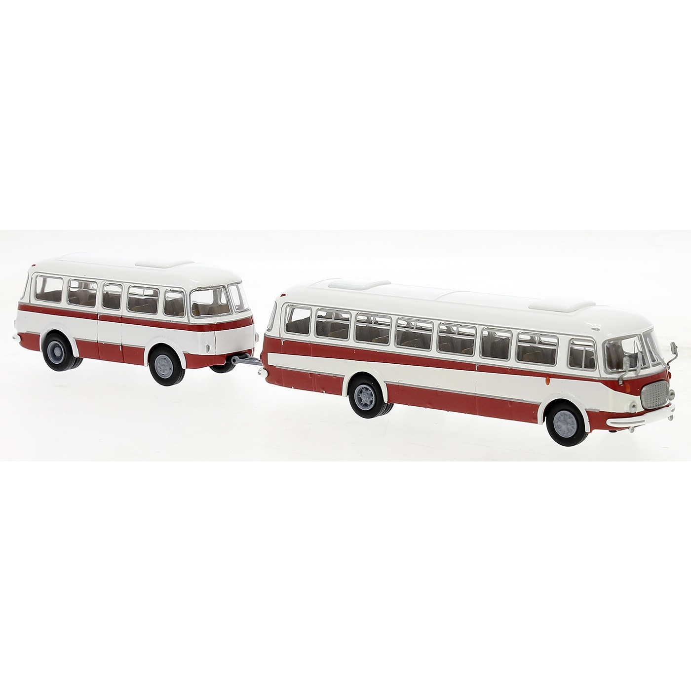 58272 - Starline - Jelcz 043 Bus with P-01 trailer `64, white/red - PL