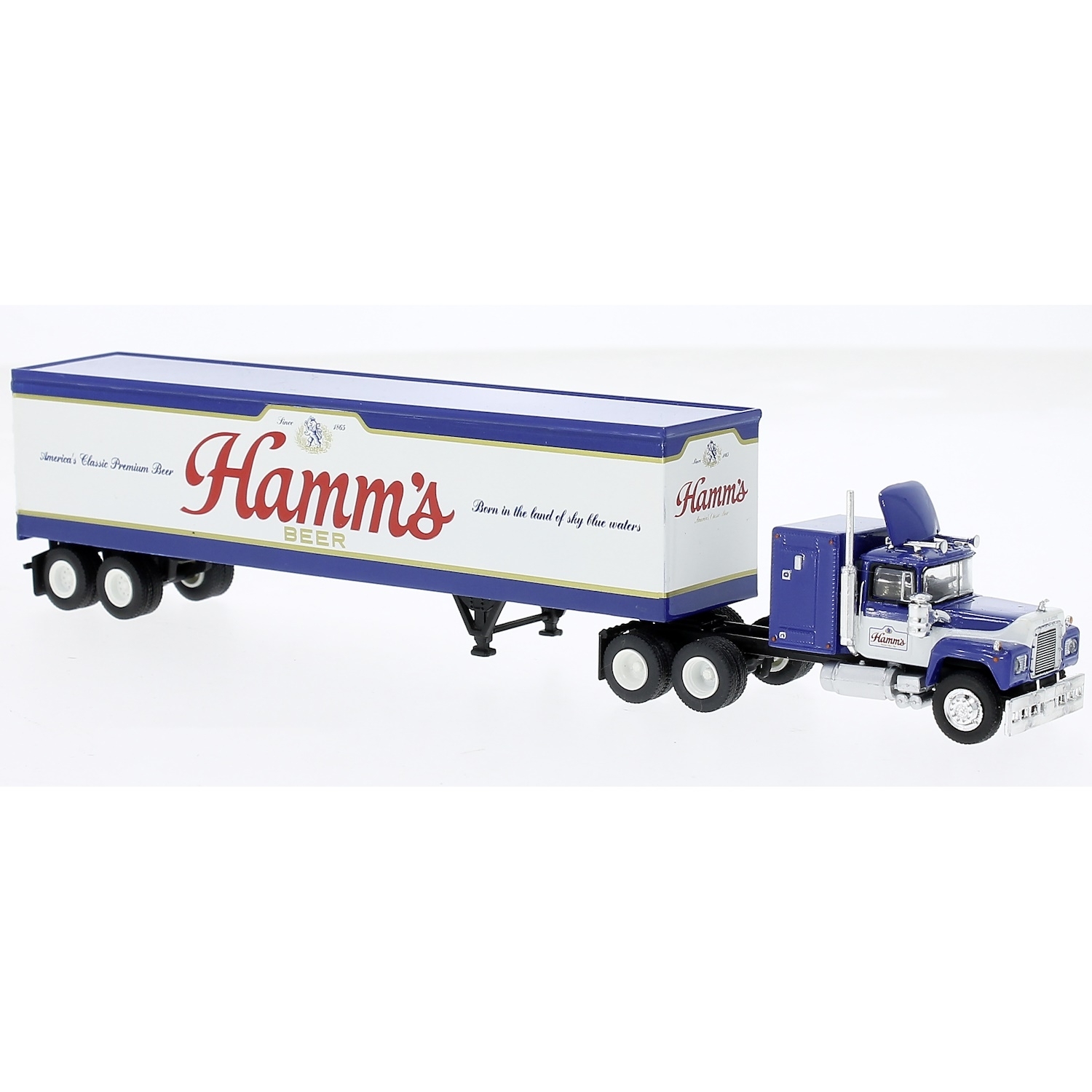 85811 - Brekina - Mack RS 700 with box semitrailer `1966 "Hamm's Beer" USA