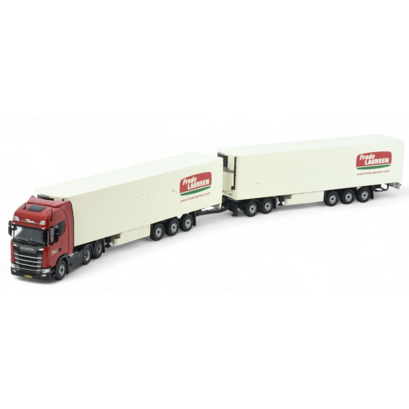 86278 - Tekno - Scania HL mit 2 x 3achs Kühlauflieger und 2achs Dolly - Frode Laursen -DK -