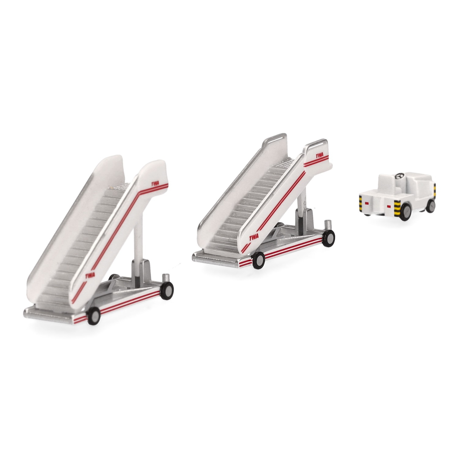 573122 - Herpa Wings - TWA historic passenger stairs (2) with tractor (1)