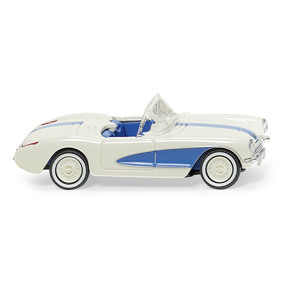 081905 - Wiking - Chevrolet Corvette Cabrio, perl white/ sky blue (1953-56)