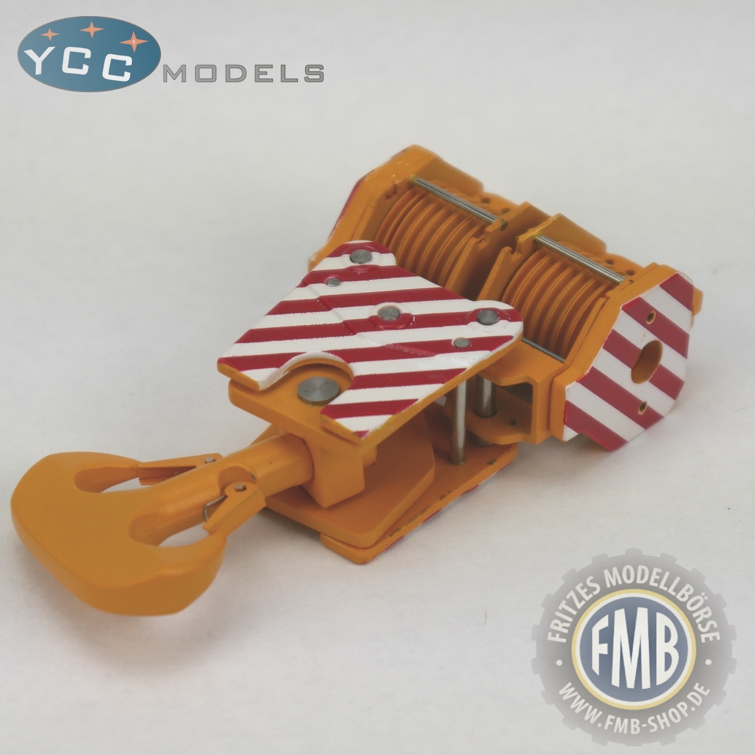 YC208-2 - YCC Models - crane hook block 380t with 14 sheaves in yellow/red/white