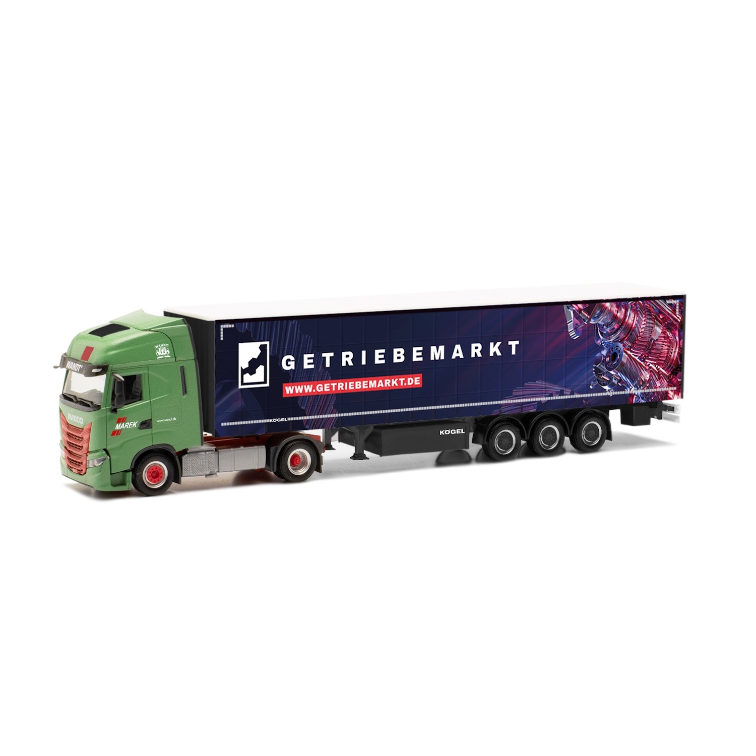 953900 - Herpa - Iveco S-Way AS with curtainside semitrailer "Wandt / Getriebemarkt"