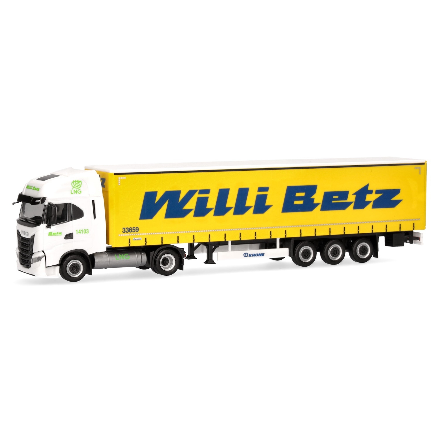 317931 - Herpa - Iveco S-Way AS LNG with curtainside semitrailer "Willi Betz"