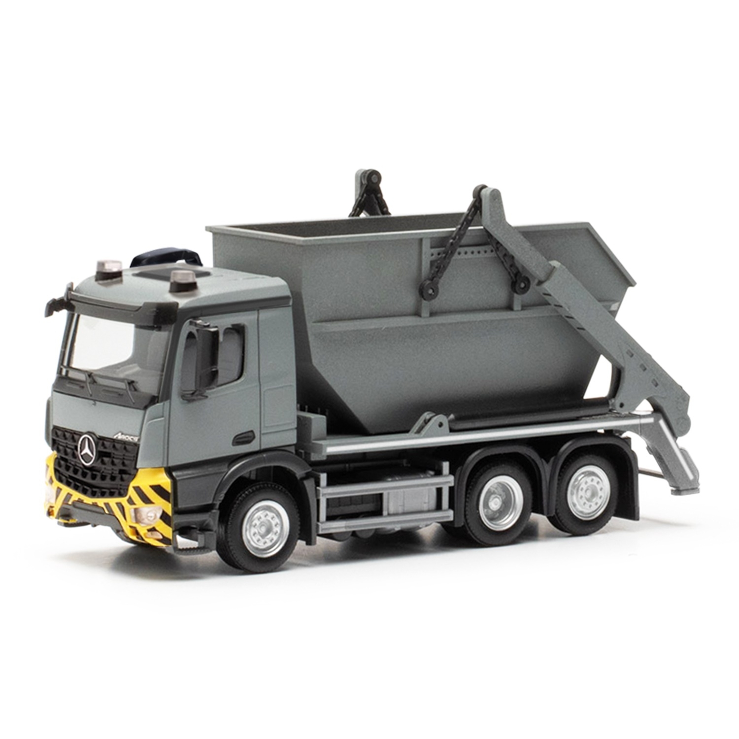 317863 - Herpa - Mercedes-Benz Arocs M 6x2 Meiller AK16 skip tipper, grey/yellow