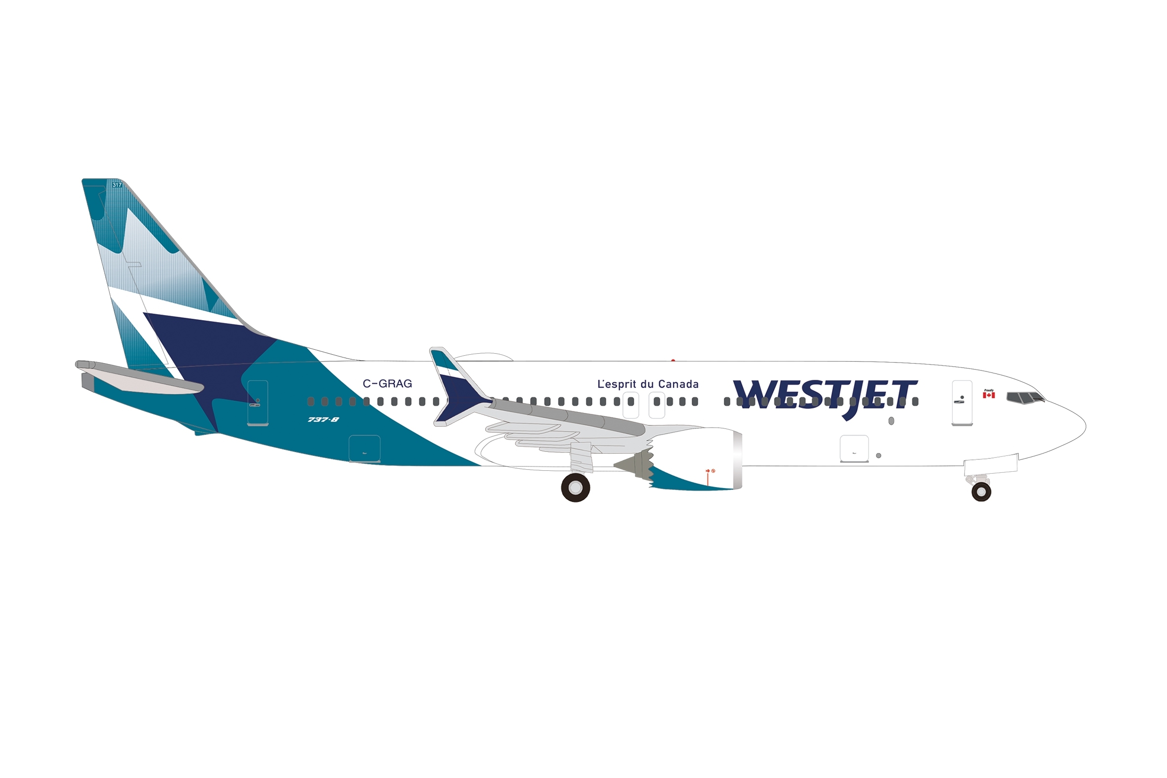 537803 - Herpa Wings - Westjet Boeing 737 Max 8 - C-GRAG -