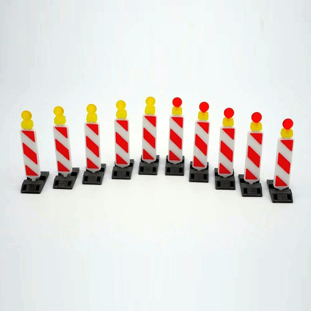 100056 - 3D-Druckfactory - Traffic beacon, red/white with signal lights - 20 pieces