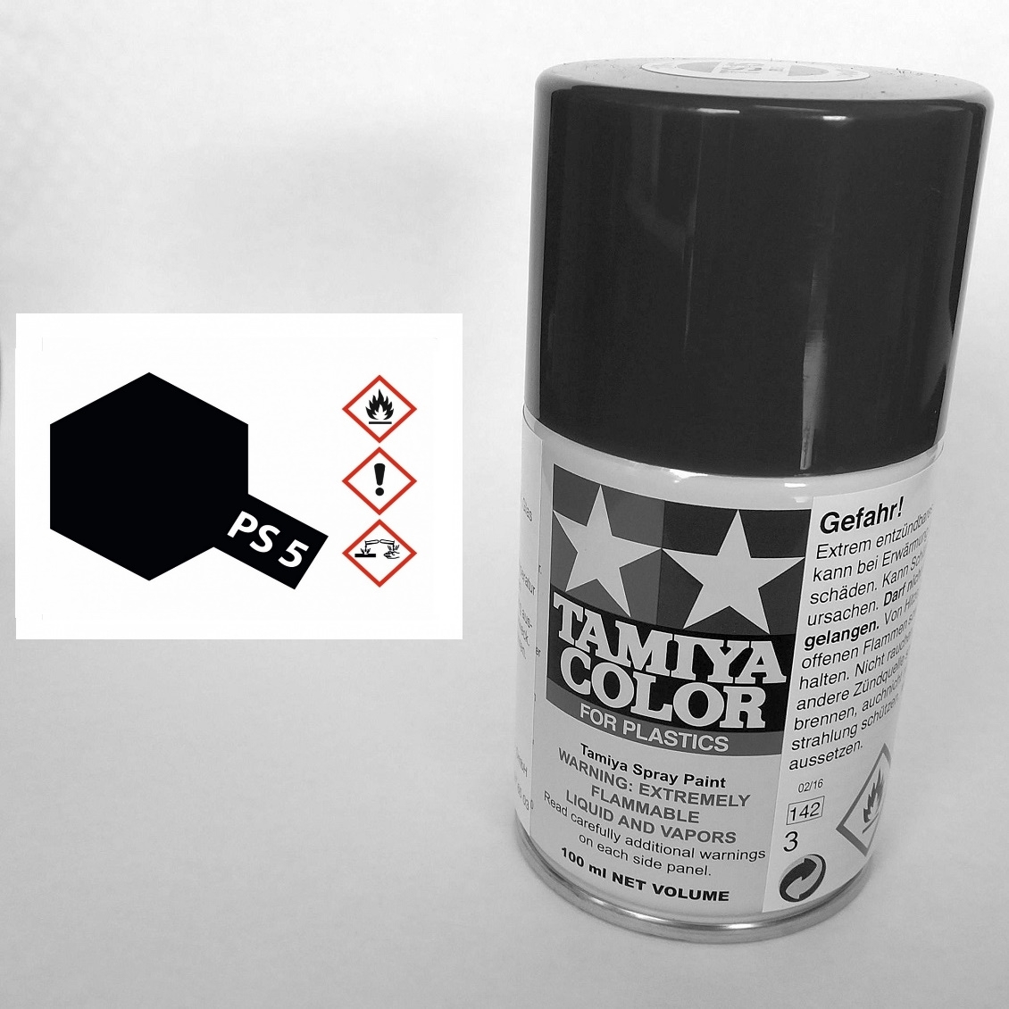 86005 - Tamiya - schwarz Polycarbonat 100ml , Sprühdose PS-5