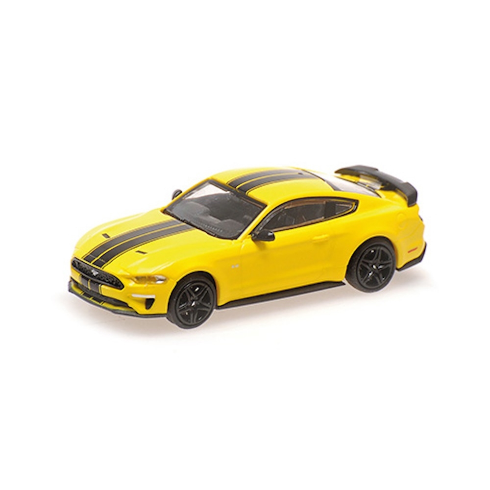 087027 - Minichamps - Ford Mustang GT (2018), gelb mit schwarzen Streifen