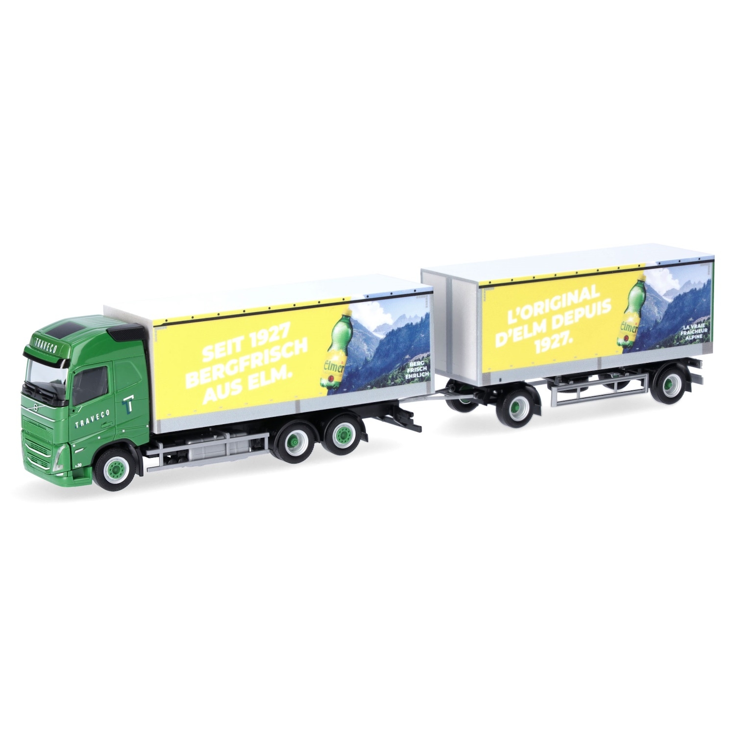 957212 - Herpa - Volvo FH5 Globetrotter curtainside truck/trailer "Traveco / Elmer Citro" CH