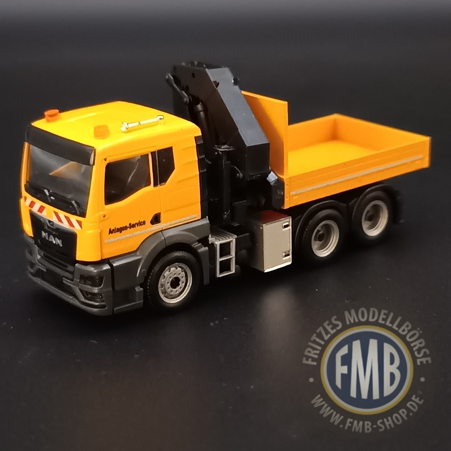 62707 - MAN TGS TN 6x4 heavy loading crane truck with loadbed "Anlagen-Service"