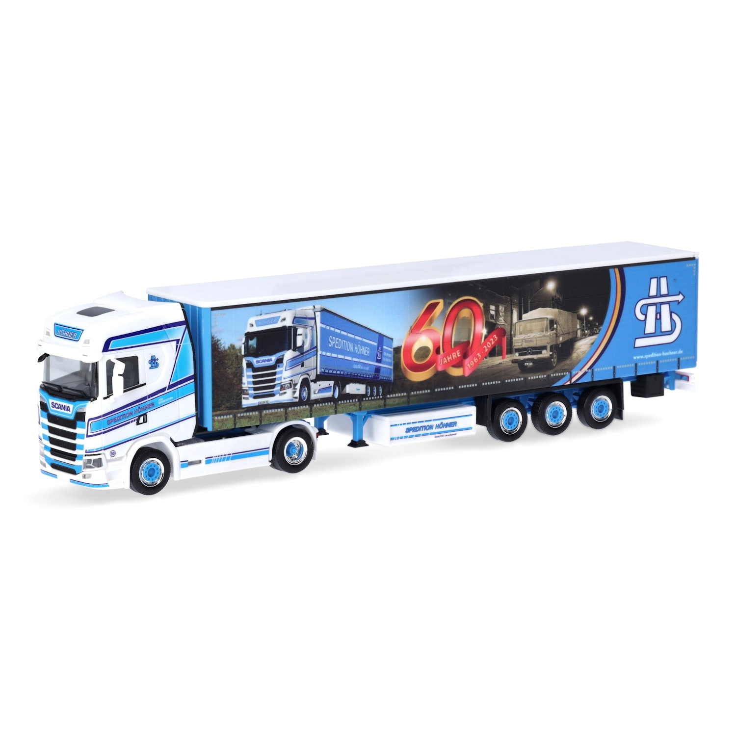 317306 - Herpa - Scania CS Highline with curtainside semitrailer "Höhner / 60 Jahre"