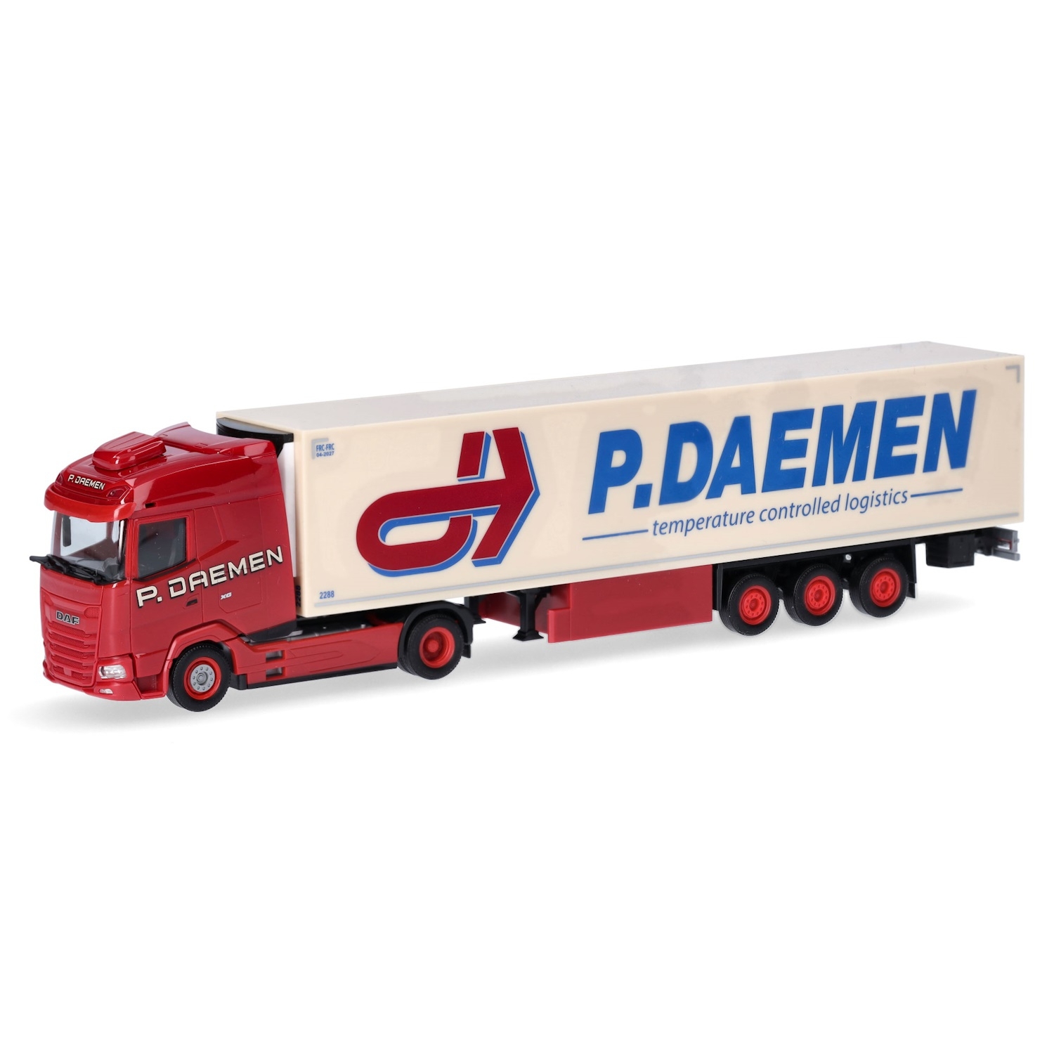 317283 - Herpa - DAF XG with reefer box semitrailer "P. Daemen" NL