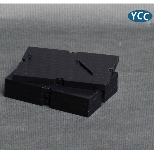 YC605-9005 - YCC Models - support / base plates 400-750t in black 4 pieces - 7x4,85cm