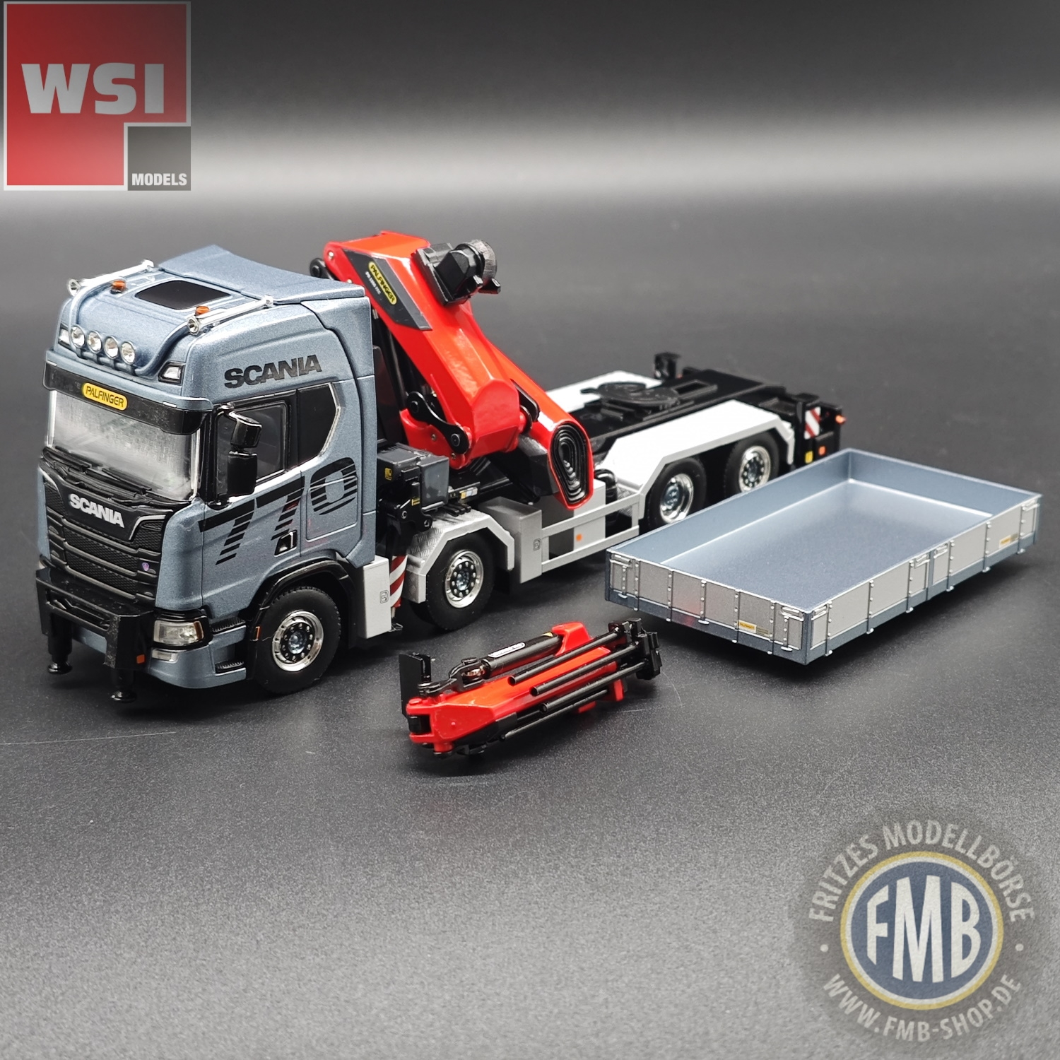 02-3567 - WSI - Scania R HL 8x2+Pritsche mit Palfinger Kran PK 1350TEC + Jib