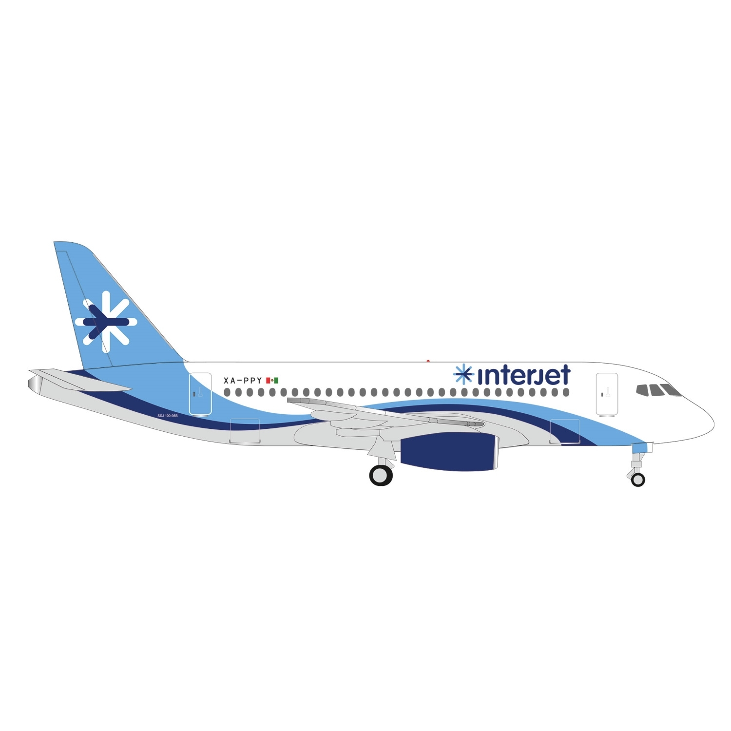 534710 - Herpa Wings - Interjet Airlines  Sukhoi Superjet 100 - XA-PPY -