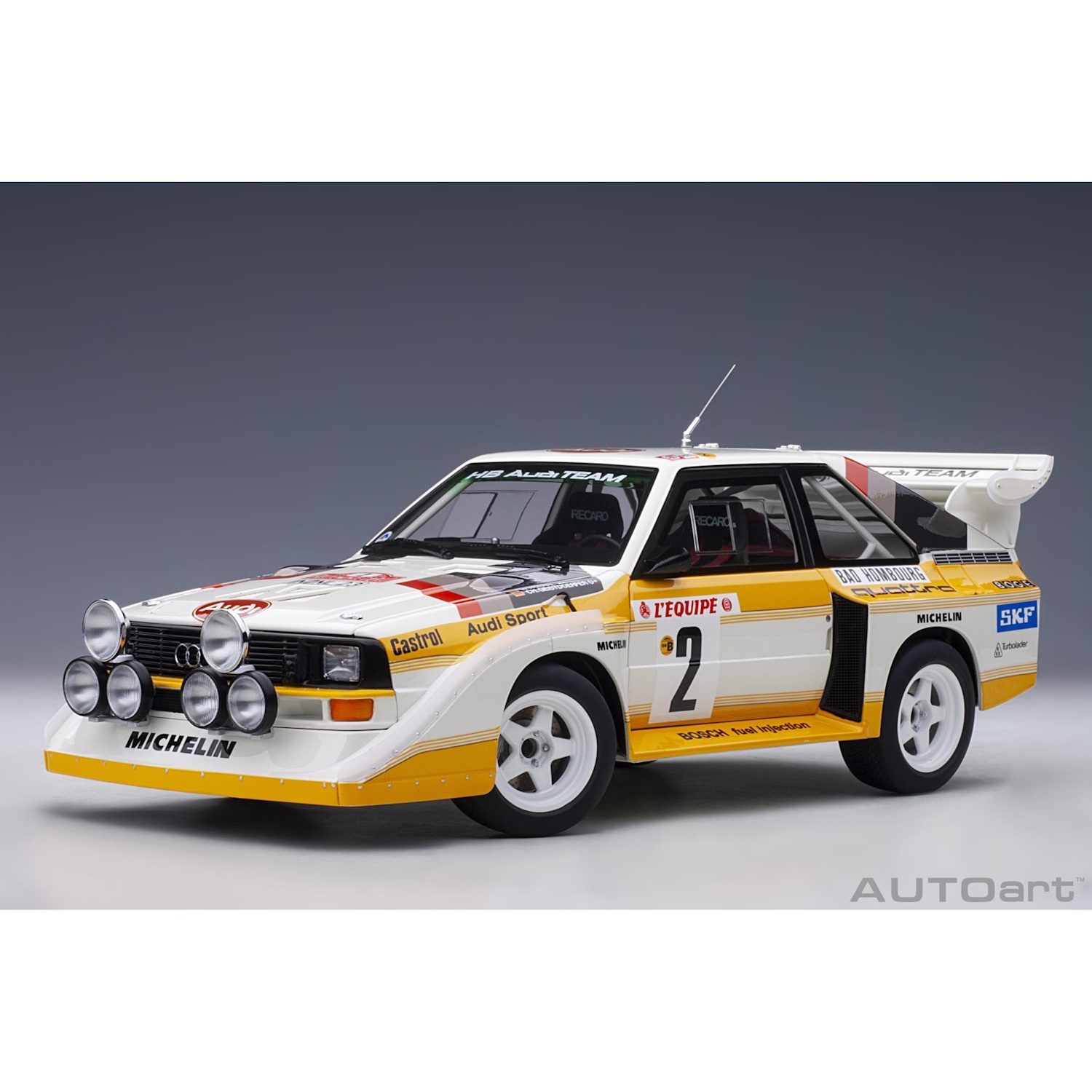 88601 - Autoart - Audi Sport Quattro S1 Rallye Monte Carlo `86 "#2 W. Röhrl / C. Geistdörfer"