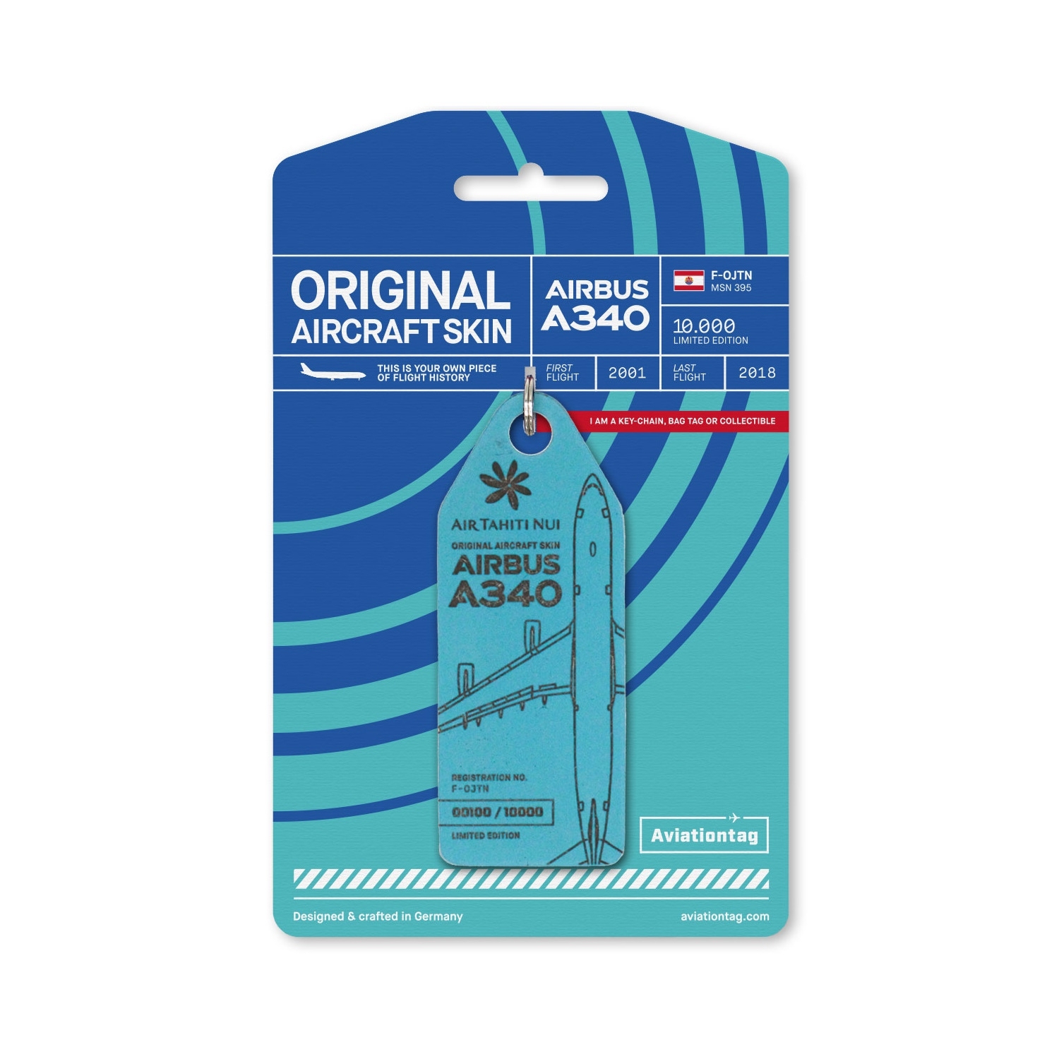 Aviationtag - Air Tahiti Nui Airbus A340 F-OJTN , in light blue