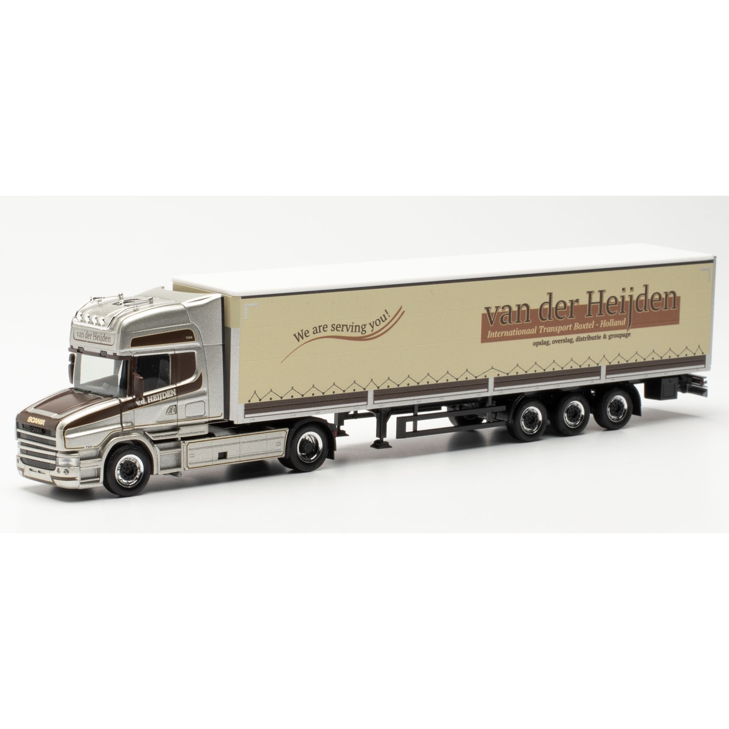 314688 - Herpa - Scania Torpedo Topline curtainside trailer - Van der Heijden - NL