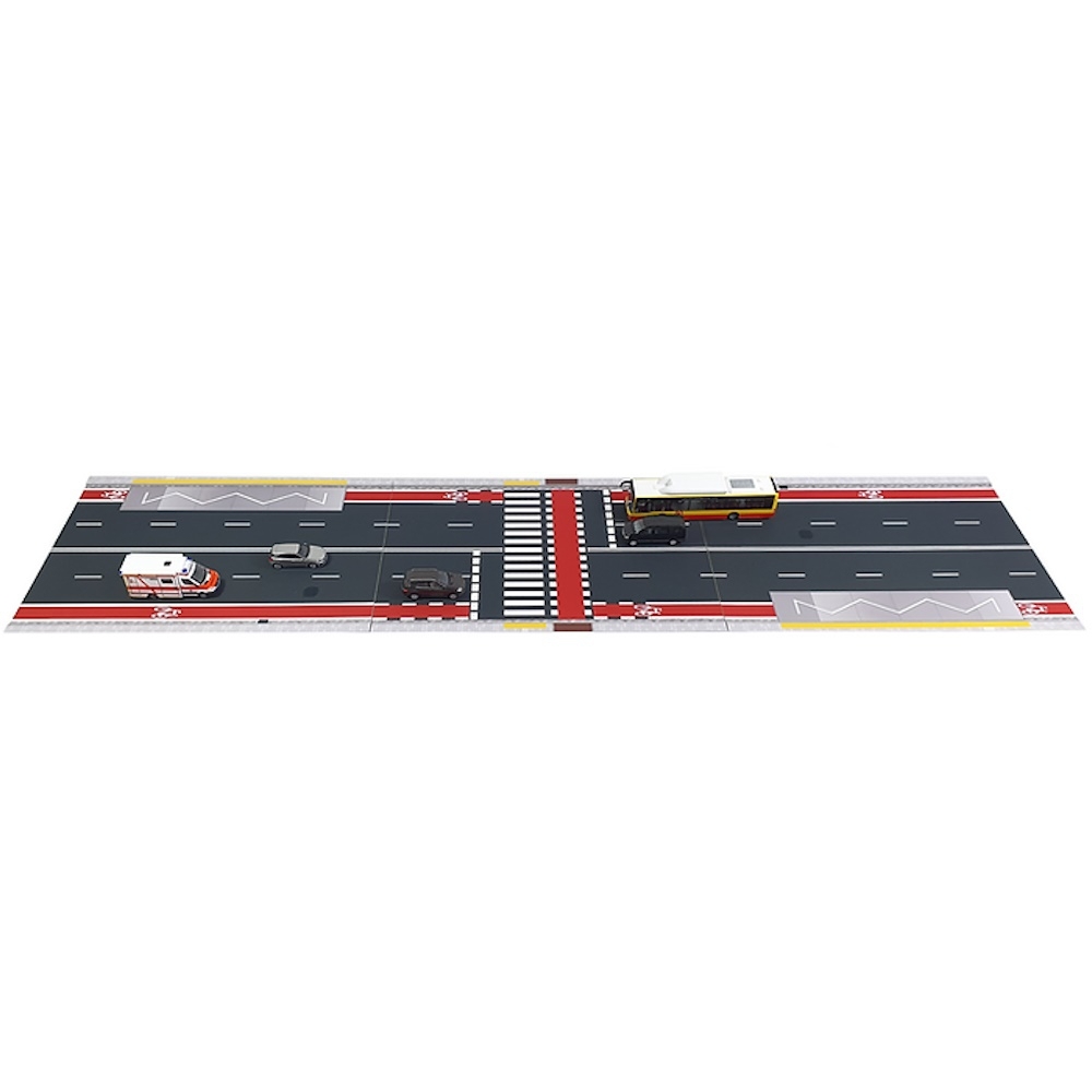 8712 - A4 Streets - 2-lane city street with crosswalk (3 plates A4= 89,1x21cm)