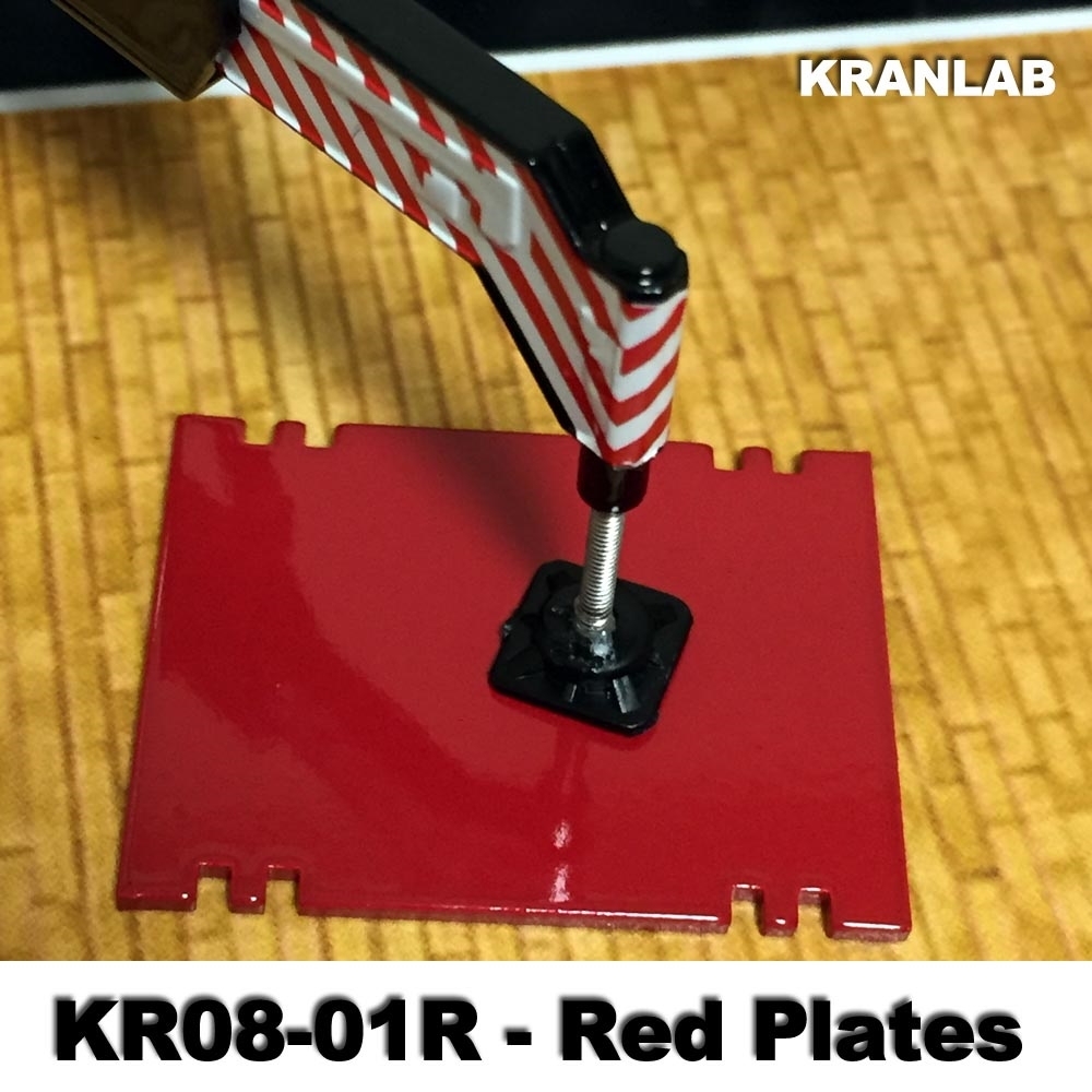 KR08-01R - Kranlab - Diecast base plates for cranes, red ( 4 pieces )