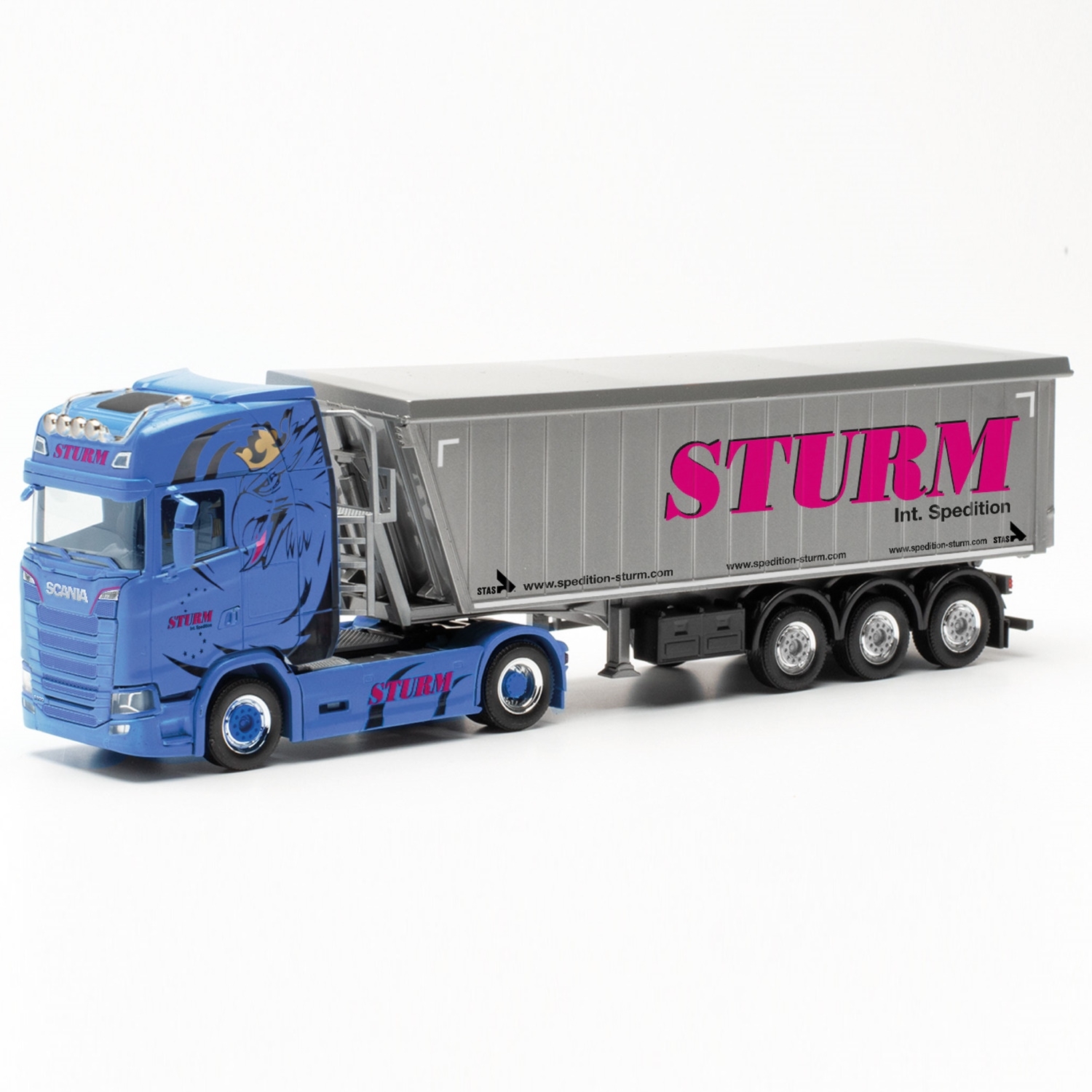 315234 - Herpa - Scania CS Highline volume tipper semitrailer "Sturm"