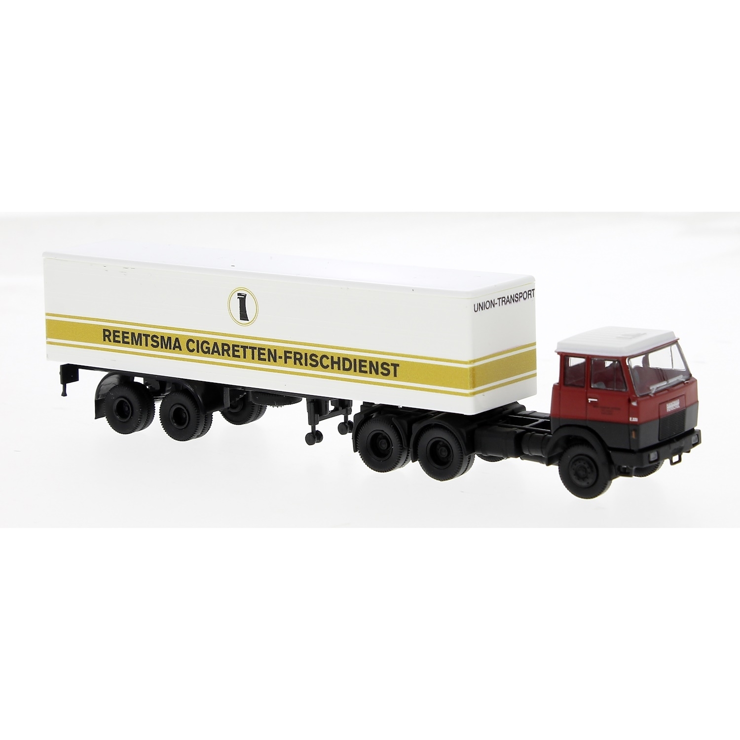 82252 - Brekina - Henschel F 221S with box semitrailer `1969 "Union Transport / Reemstma"