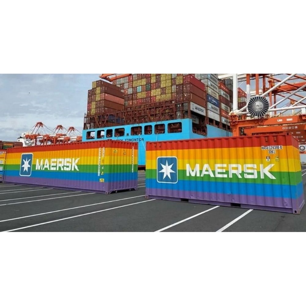 190013 - PT-Trains - Maersk Regenbogen-Set (1x 20ft. + 1x 40ft. HC Container + 1 Anstecknadel)