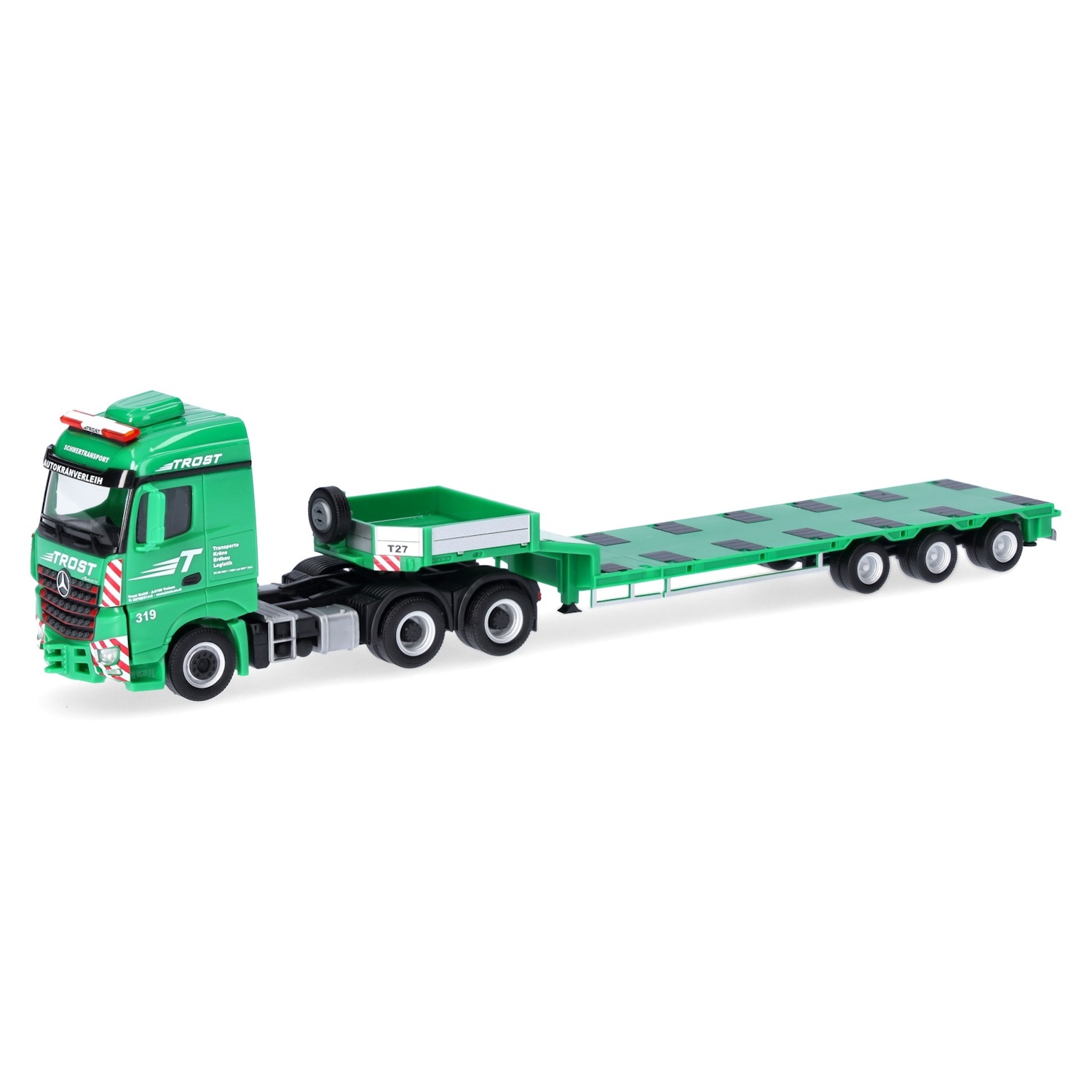 317627 - Herpa - Mercedes-Benz Arocs StreamSpace 6x4 with 3axle semi low loader "Trost" AT