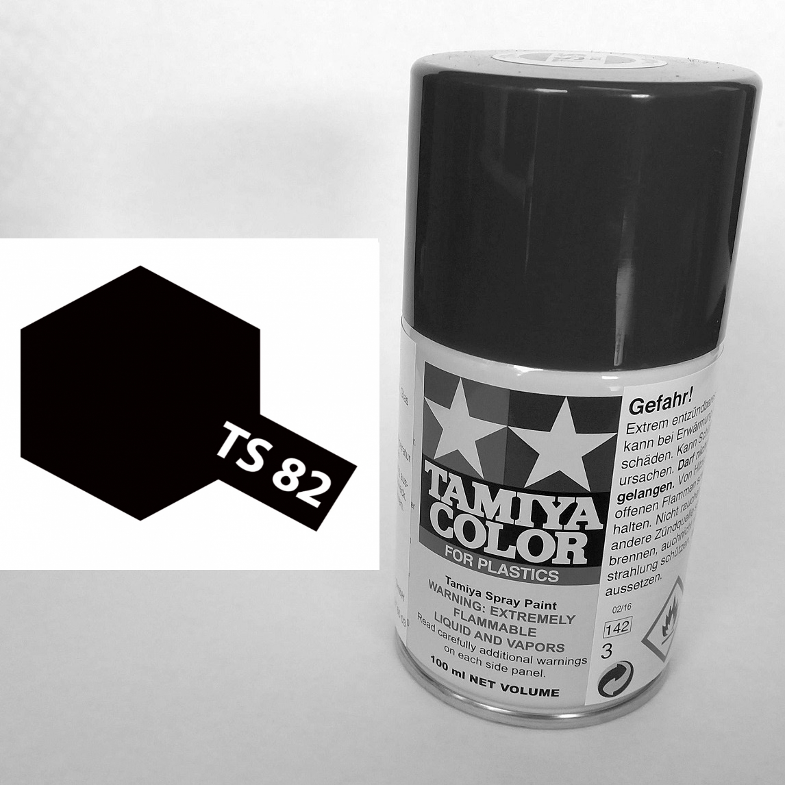 85082 - Tamiya - rubber black 100ml , spray paint TS-82