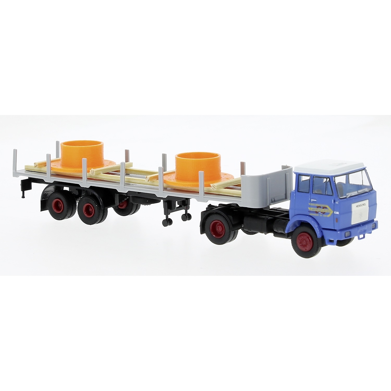 82256 - Brekina - Henschel F 161S with flatbed semitrailer `1967 "G & G" IT