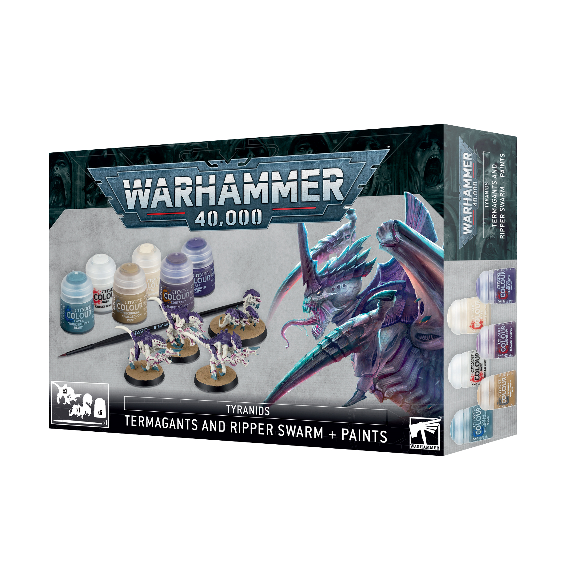 60-13 - Warhammer 40.000 - Tyranids - Paint-Set Termagants and Ripper  - Tabletop