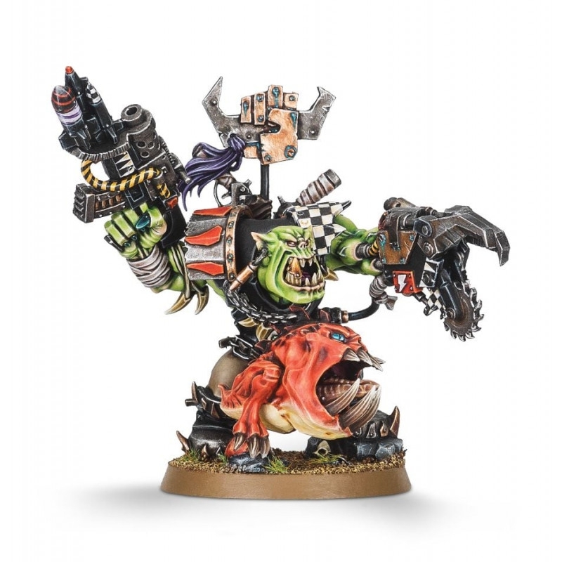 - Warhammer 40.000 - ORKS - ORK WARBOSS WITH ATTACK SQUIG - Tabletop