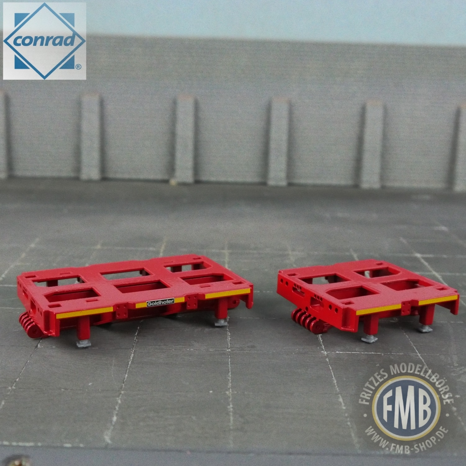 98021/01 - Conrad - Goldhofer high bed 2axle + 3axle - red