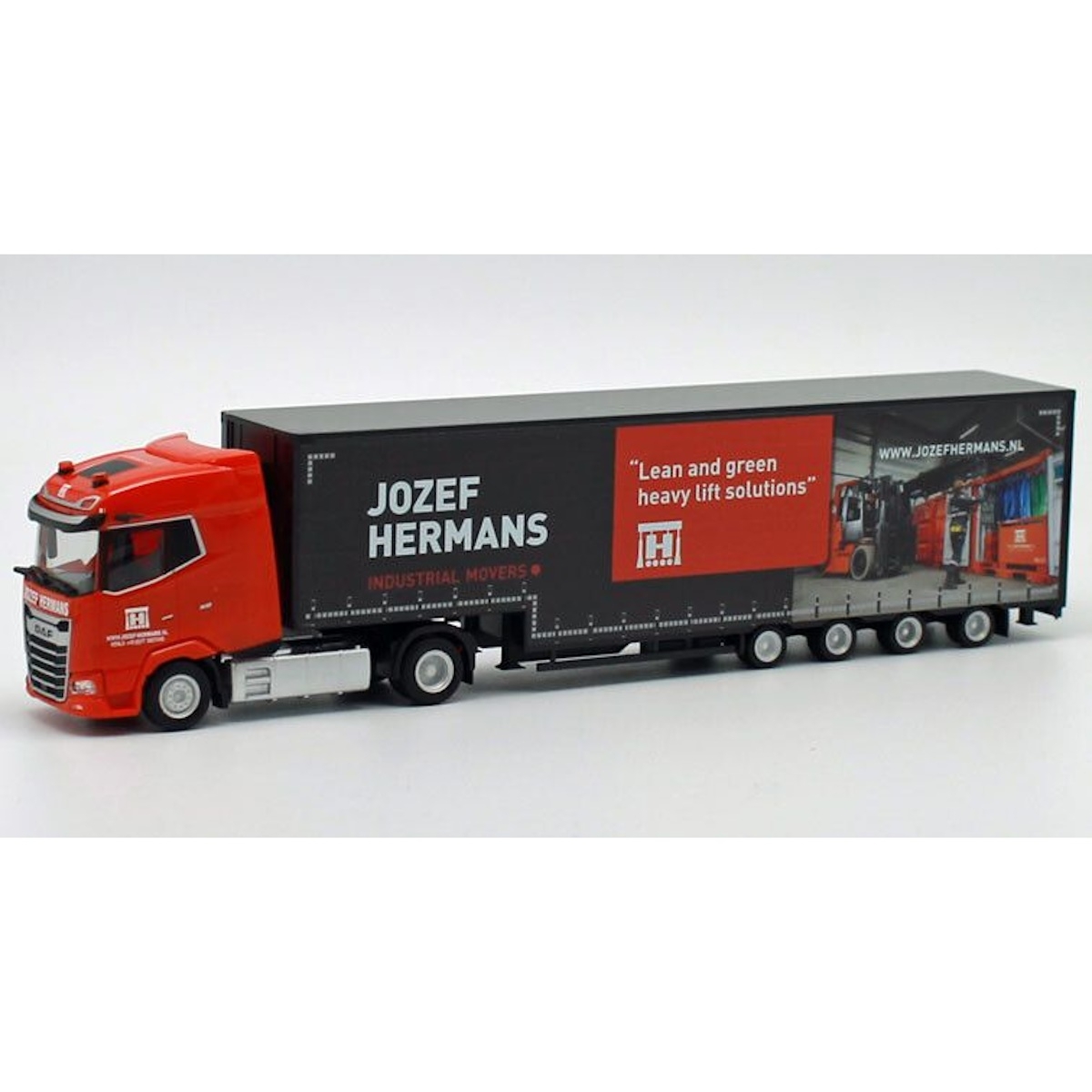 953467 - Herpa - DAF XG with Meusburger volume semi trailer  "Jozef Hermans" NL