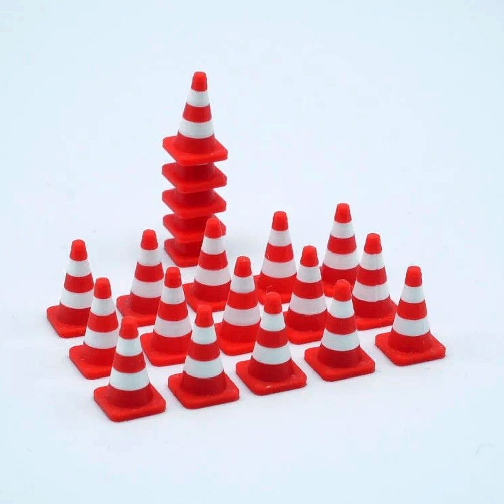 150054 - 3D-Druckfactory - Traffic cones / pylons, red/white - 20 pieces