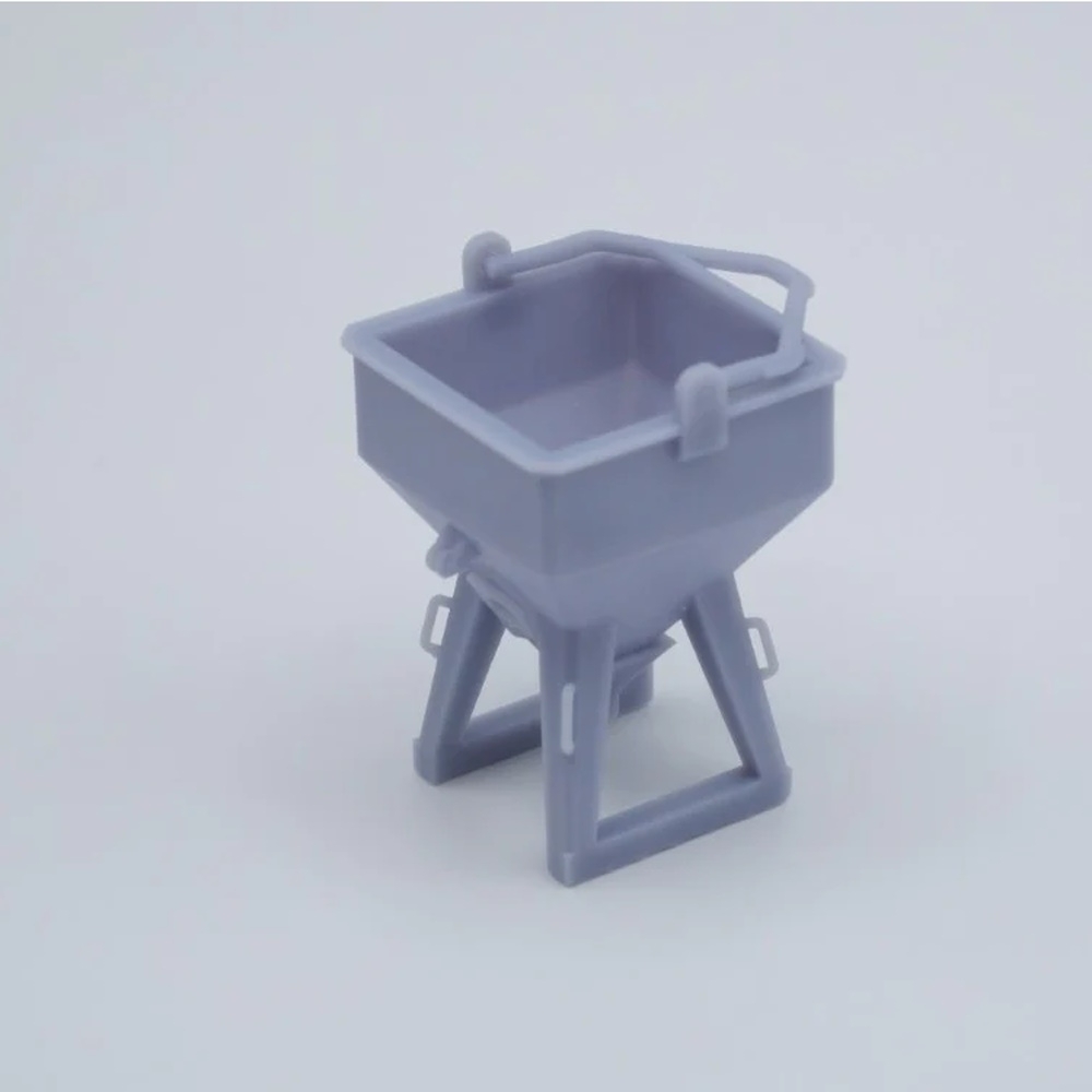 150141 - 3D-Druckfactory - Square concrete silo/bucket with moveable bracket., unpainted - 1 piece