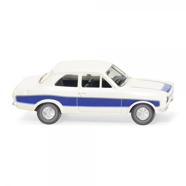020306 - Wiking - Ford Escort (1968-74), weiß mit blauen Streifen