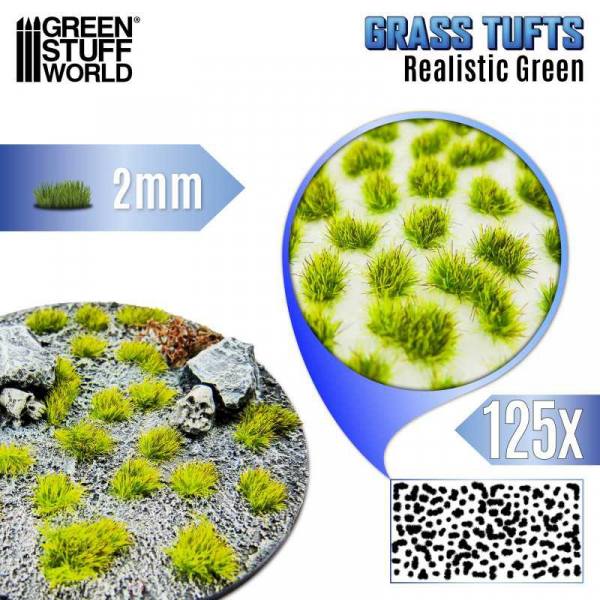 12945 - Green Stuff World - Grass Tuft - Realistic Green