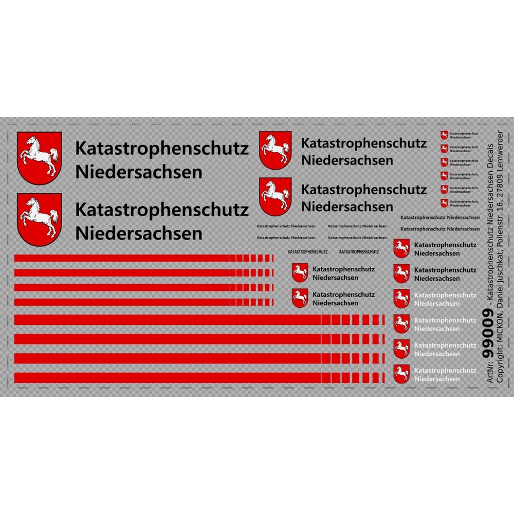 99009 - Mickon - Decals Katastophenschutz Niedersachsen, exclusive, Collection