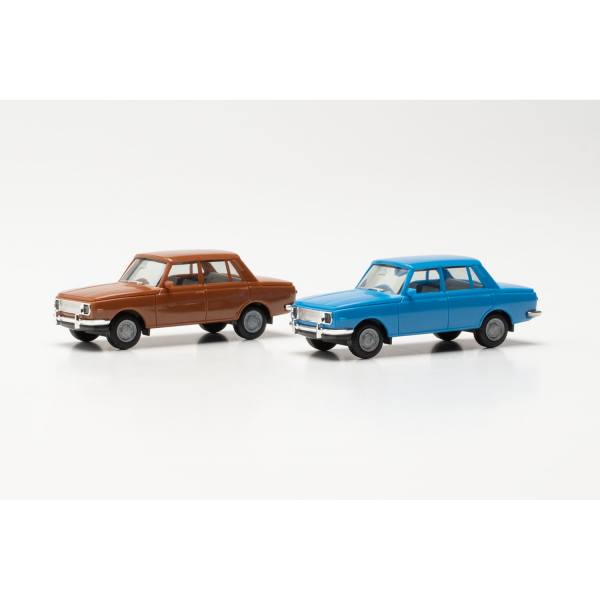 013918 - Herpa MiniKit - 2x Wartburg 353 `66 Limousine (braun + blau)