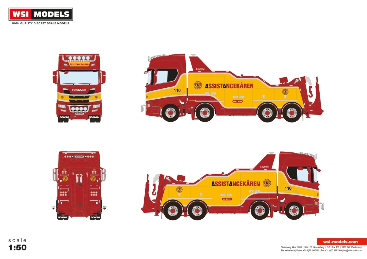 01-3287 - WSI - Scania R HL 8x4 wrecker Falkom - Assistancekaren - S -