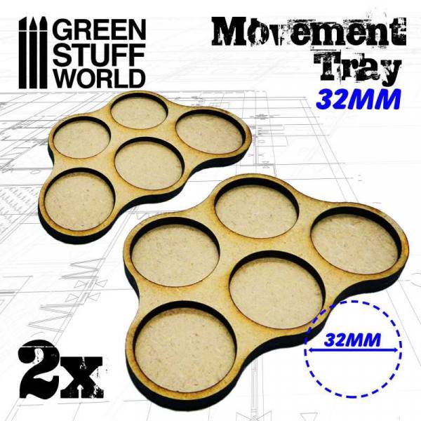 9782 - Green Stuff World - Movement Trays - 32mm - Skirmish